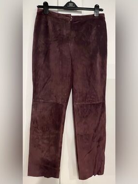 Tanner Plum Suede Leather Pants Size 10